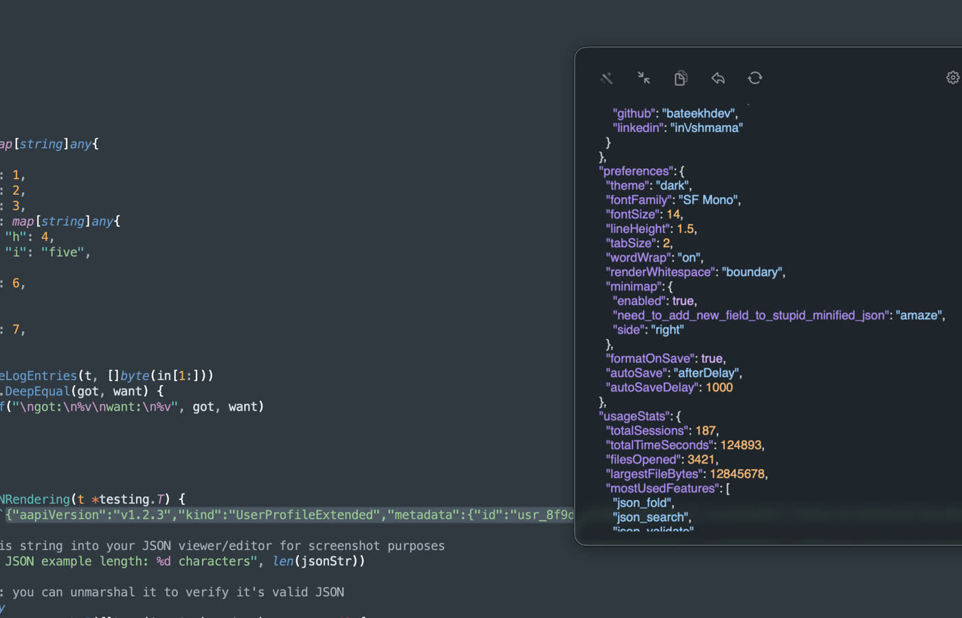 step two visual beautify json.